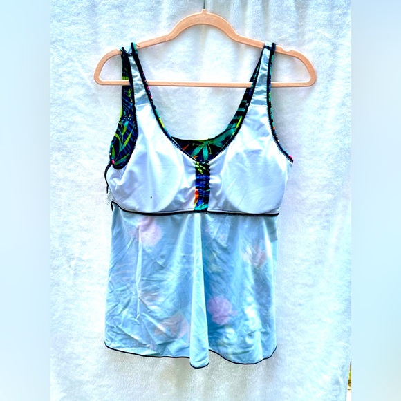 MARZXIN Tankini Swim Women Floral Two Pieced Tank Top W Boy Shorts M-L/12-14 - Picture 5 of 7